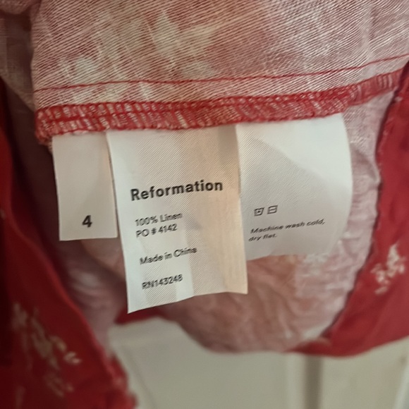 Reformation Red Floral Midi Dress - Picture 6 of 6